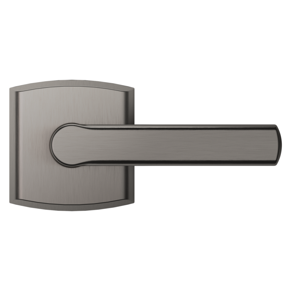 Baldwin 5485 Soho Lever Set with R026 Rose Lifetime (PVD) Graphite Nickel / Passage / Reversible