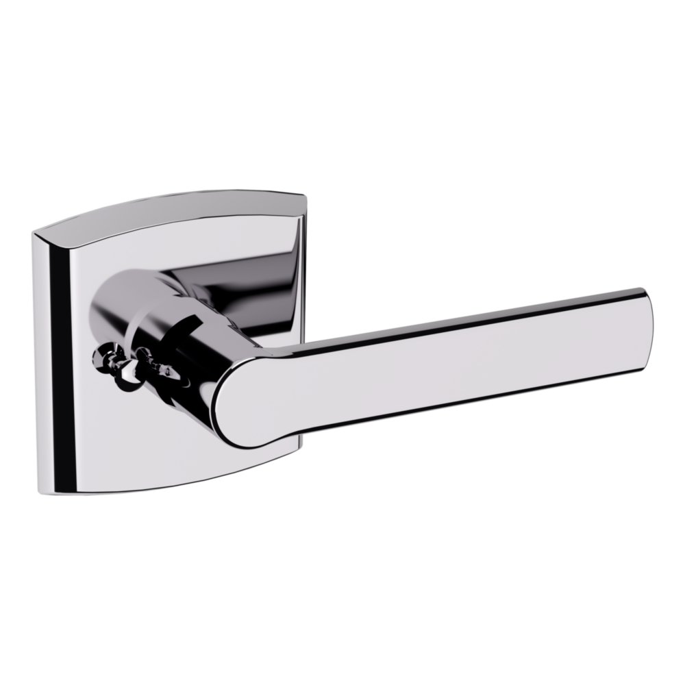 Baldwin 5485 Soho Lever Set with R026 Rose Polished Chrome / Privacy / Reversible