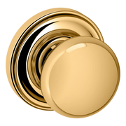 Baldwin 5000 Baltimore Knob Set with 5048 Round Rose Lifetime (PVD) Polished Brass / Full Dummy / Reversible