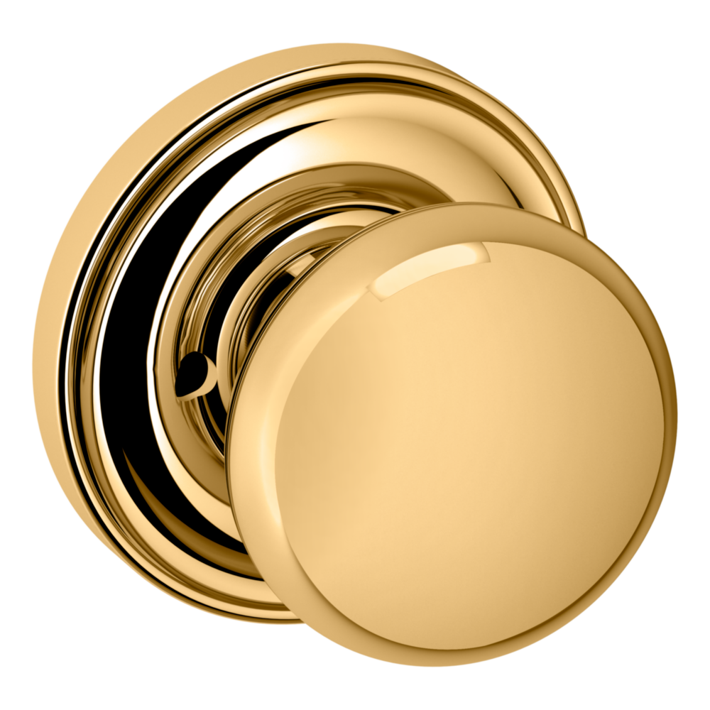 Baldwin 5000 Baltimore Knob Set with 5048 Round Rose Non-Lacquered Brass / Privacy / Reversible
