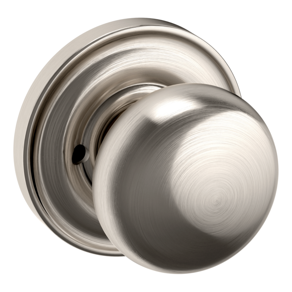 Baldwin 5000 Baltimore Knob Set with 5048 Round Rose Lifetime (PVD) Satin Nickel / Privacy / Reversible