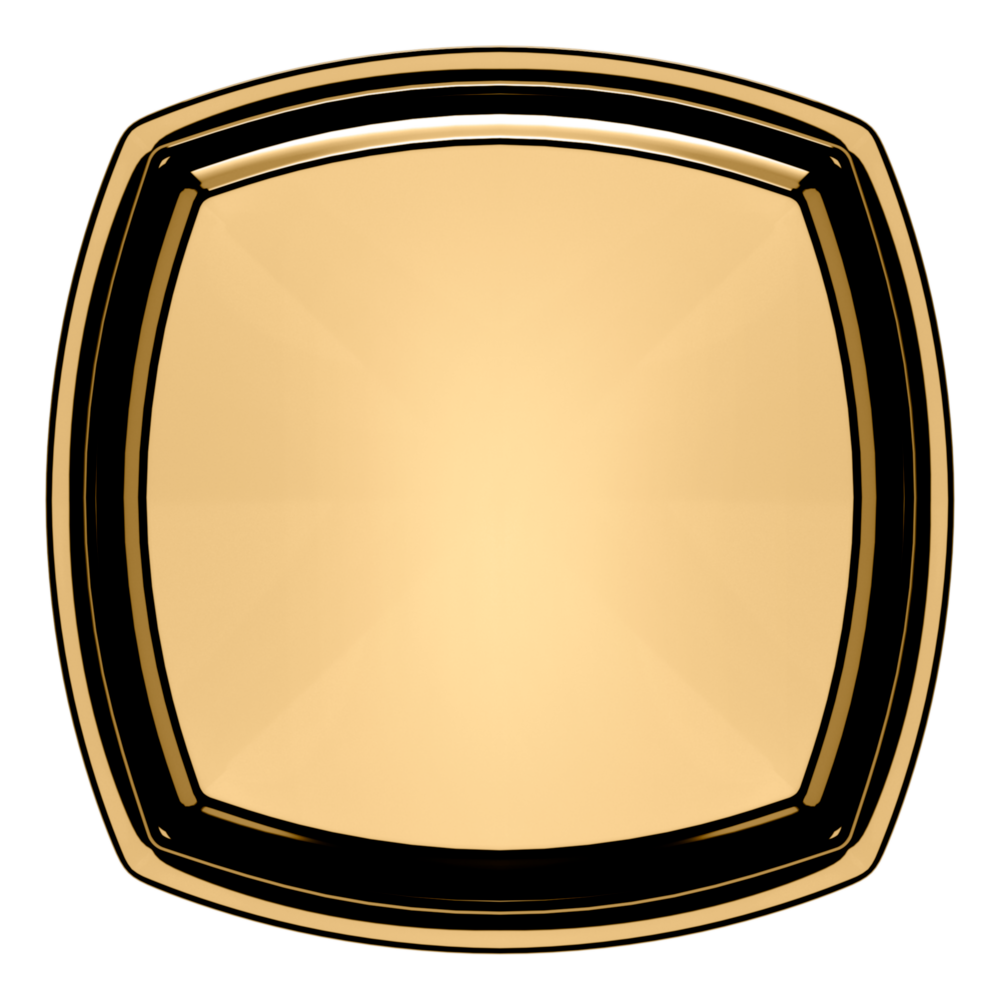 Baldwin 5011 Soft Modern Square Knob Set with 5058 Square Rose Lifetime (PVD) Polished Brass / Passage / Reversible