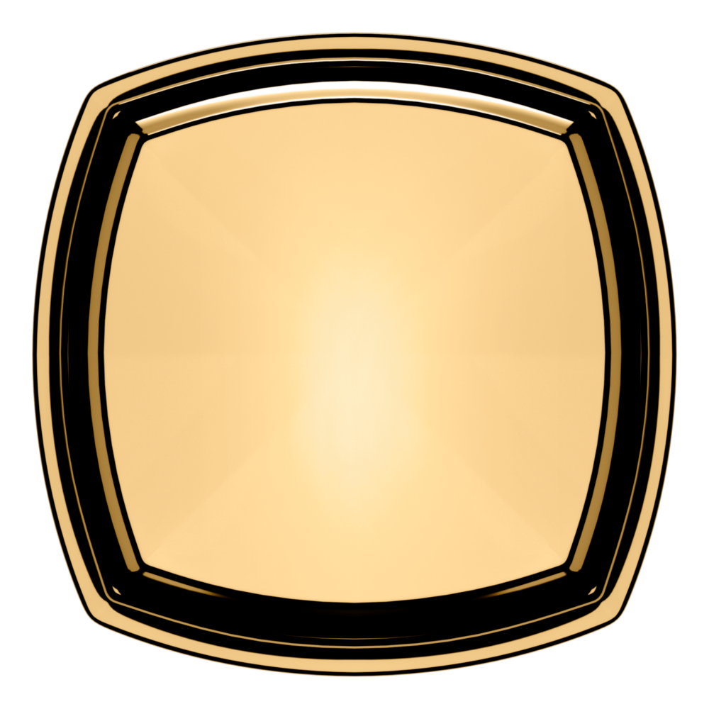 Baldwin 5011 Soft Modern Square Knob Set with 5058 Square Rose Lifetime (PVD) Polished Brass / Privacy / Reversible