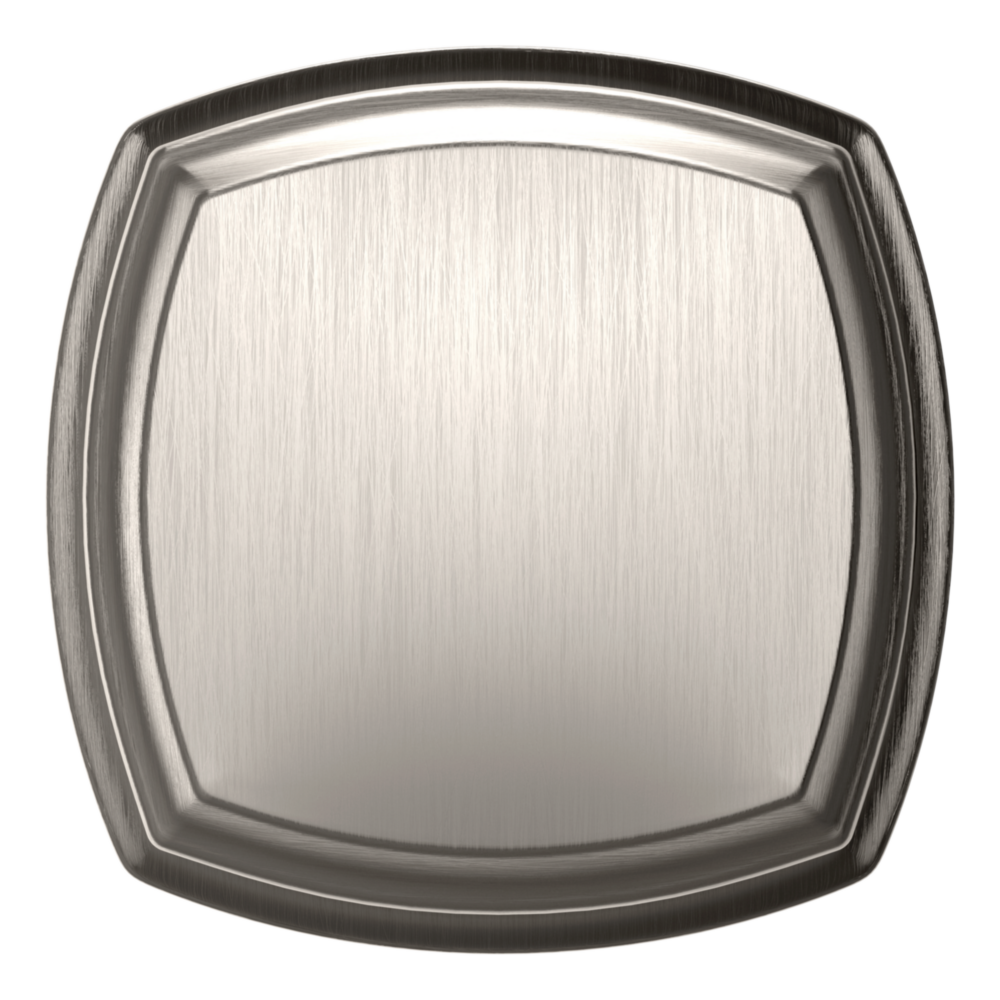 Baldwin 5011 Soft Modern Square Knob Set with 5058 Square Rose Lifetime (PVD) Satin Nickel / Privacy / Reversible