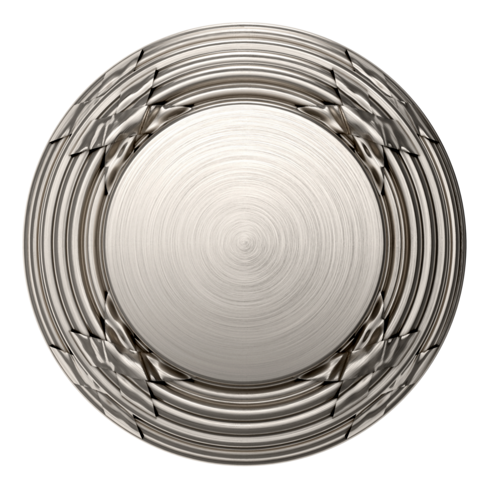 Baldwin 5013 Edinburgh Knob Set with 5021 Round Rose Lifetime (PVD) Satin Nickel / Passage / Reversible