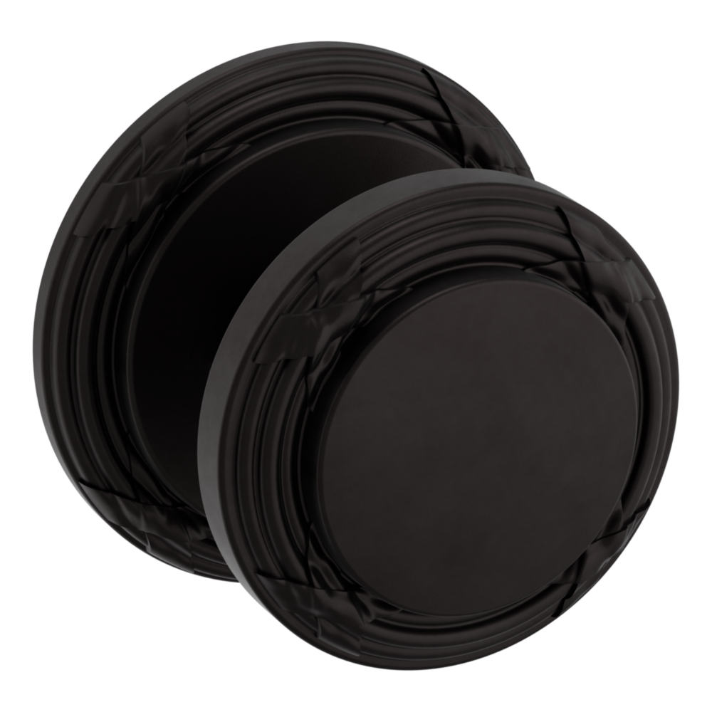 Baldwin 5013 Edinburgh Knob Set with 5021 Round Rose Oil-Rubbed Bronze / Full Dummy / Reversible