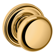 Baldwin 5015 Classic Knob Set with 5048 Round Rose Lifetime (PVD) Polished Brass / Full Dummy / Reversible