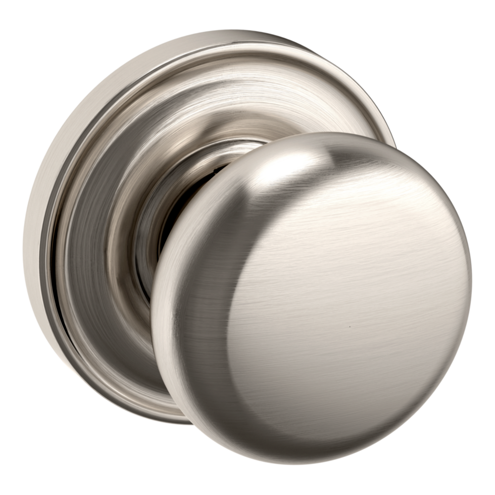 Baldwin 5015 Classic Knob Set with 5048 Round Rose Lifetime (PVD) Satin Nickel / Full Dummy / Reversible