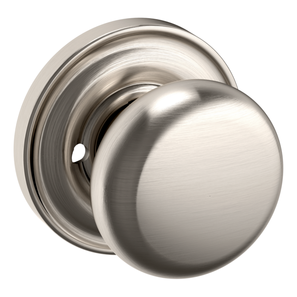 Baldwin 5015 Classic Knob Set with 5048 Round Rose Lifetime (PVD) Satin Nickel / Privacy / Reversible