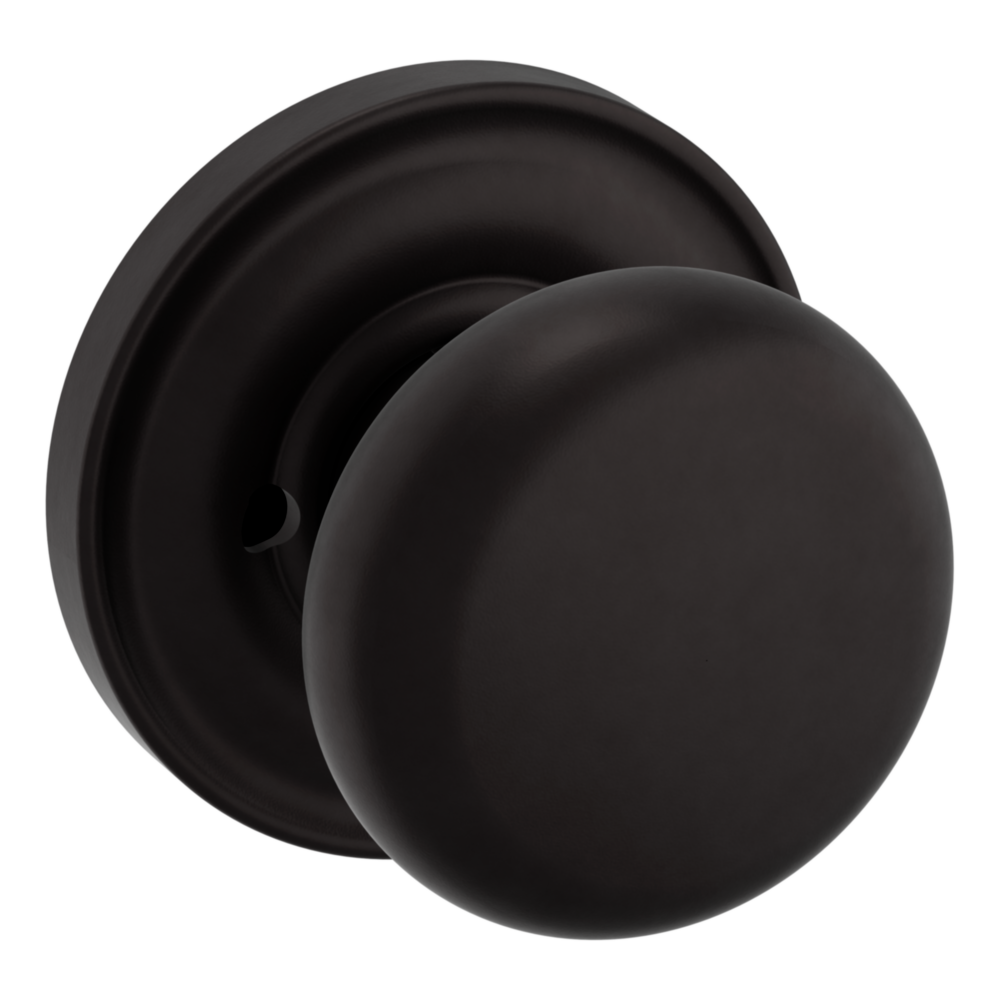 Baldwin 5015 Classic Knob Set with 5048 Round Rose Oil-Rubbed Bronze / Privacy / Reversible