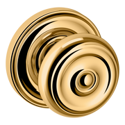 Baldwin 5020 Colonial Knob Set with 5048 Round Rose Lifetime (PVD) Polished Brass / Full Dummy / Reversible