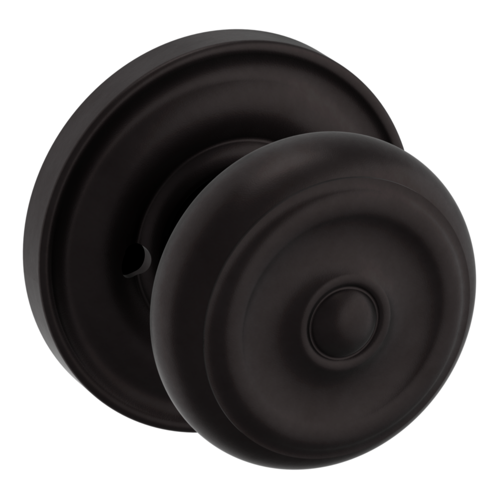 Baldwin 5020 Colonial Knob Set with 5048 Round Rose Oil-Rubbed Bronze / Privacy / Reversible