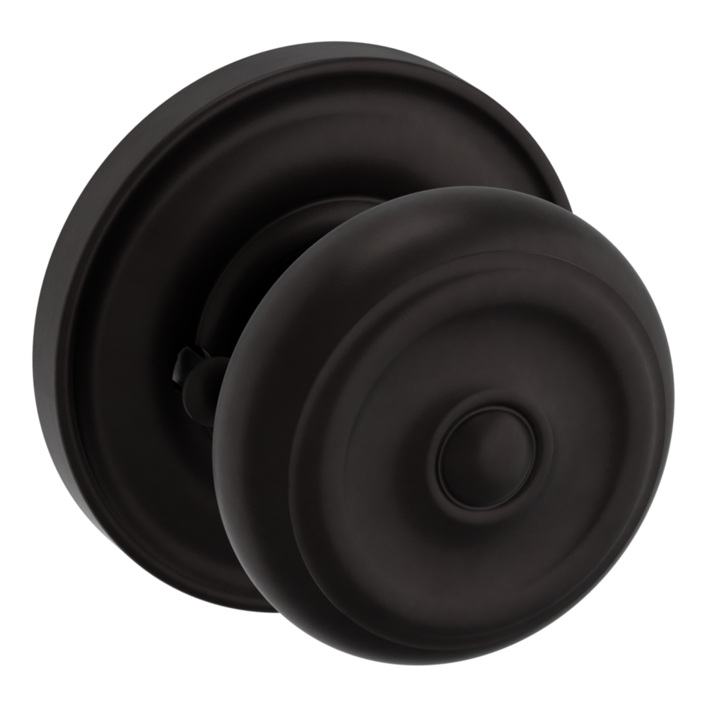 Baldwin 5020 Colonial Knob Set with 5048 Round Rose Oil-Rubbed Bronze / Privacy / Reversible