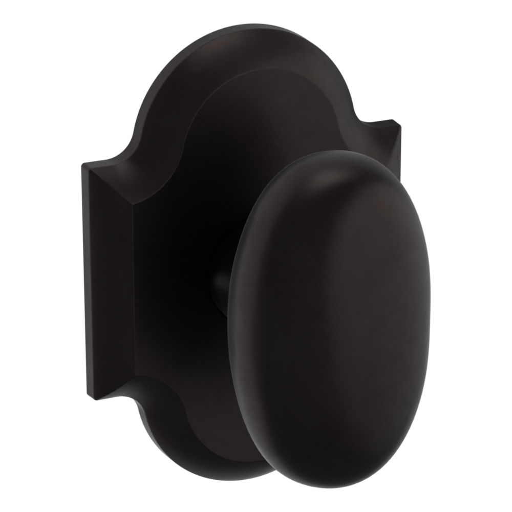 Baldwin 5024 Rustic Round Knob Set with R030 Round Rose Oil-Rubbed Bronze / Full Dummy / Reversible