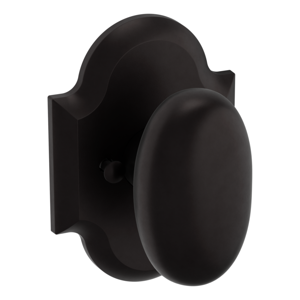 Baldwin 5024 Rustic Round Knob Set with R030 Round Rose Oil-Rubbed Bronze / Privacy / Reversible