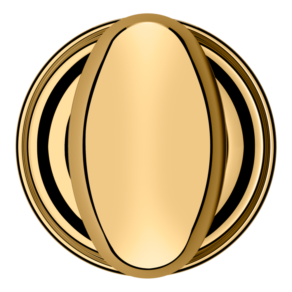 Baldwin 5025 Egg Knob Set with 5048 Rose Lifetime (PVD) Polished Brass / Full Dummy / Reversible