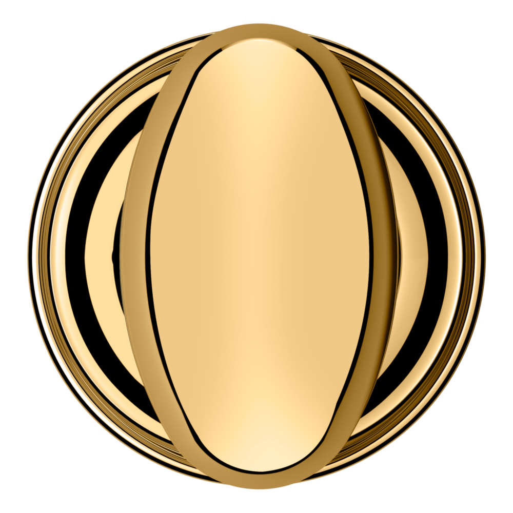 Baldwin 5025 Egg Knob Set with 5048 Rose Lifetime (PVD) Polished Brass / Privacy / Reversible