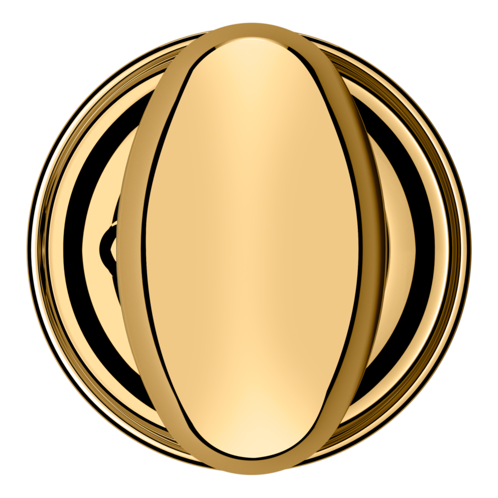 Baldwin 5025 Egg Knob Set with 5048 Rose Non-Lacquered Brass / Privacy / Reversible