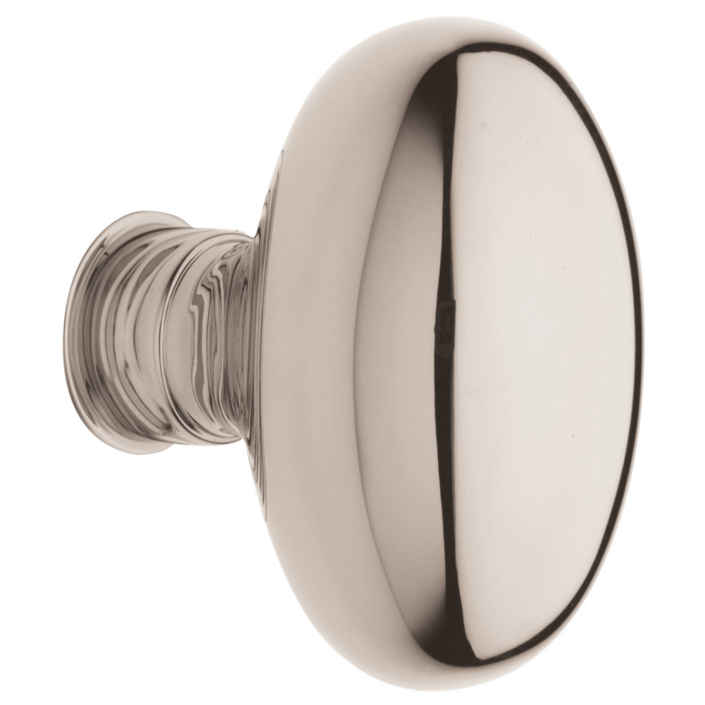 Baldwin 5025 Egg Knob Set with 5048 Rose Lifetime (PVD) Polished Nickel / Full Dummy / Reversible