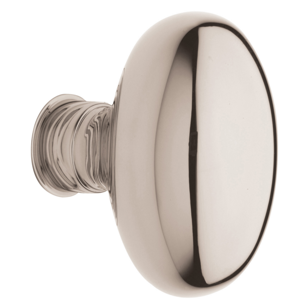 Baldwin 5025 Egg Knob Set with 5048 Rose Lifetime (PVD) Polished Nickel / Passage / Reversible