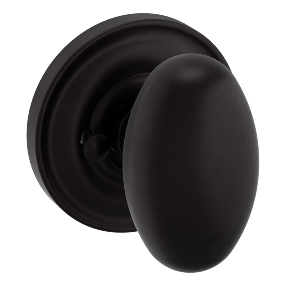 Baldwin 5025 Egg Knob Set with 5048 Rose Oil-Rubbed Bronze / Privacy / Reversible