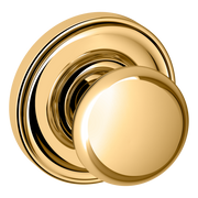 Baldwin 5030 Traditional Round Knob Set with 5048 Rose Lifetime (PVD) Polished Brass / Full Dummy / Reversible