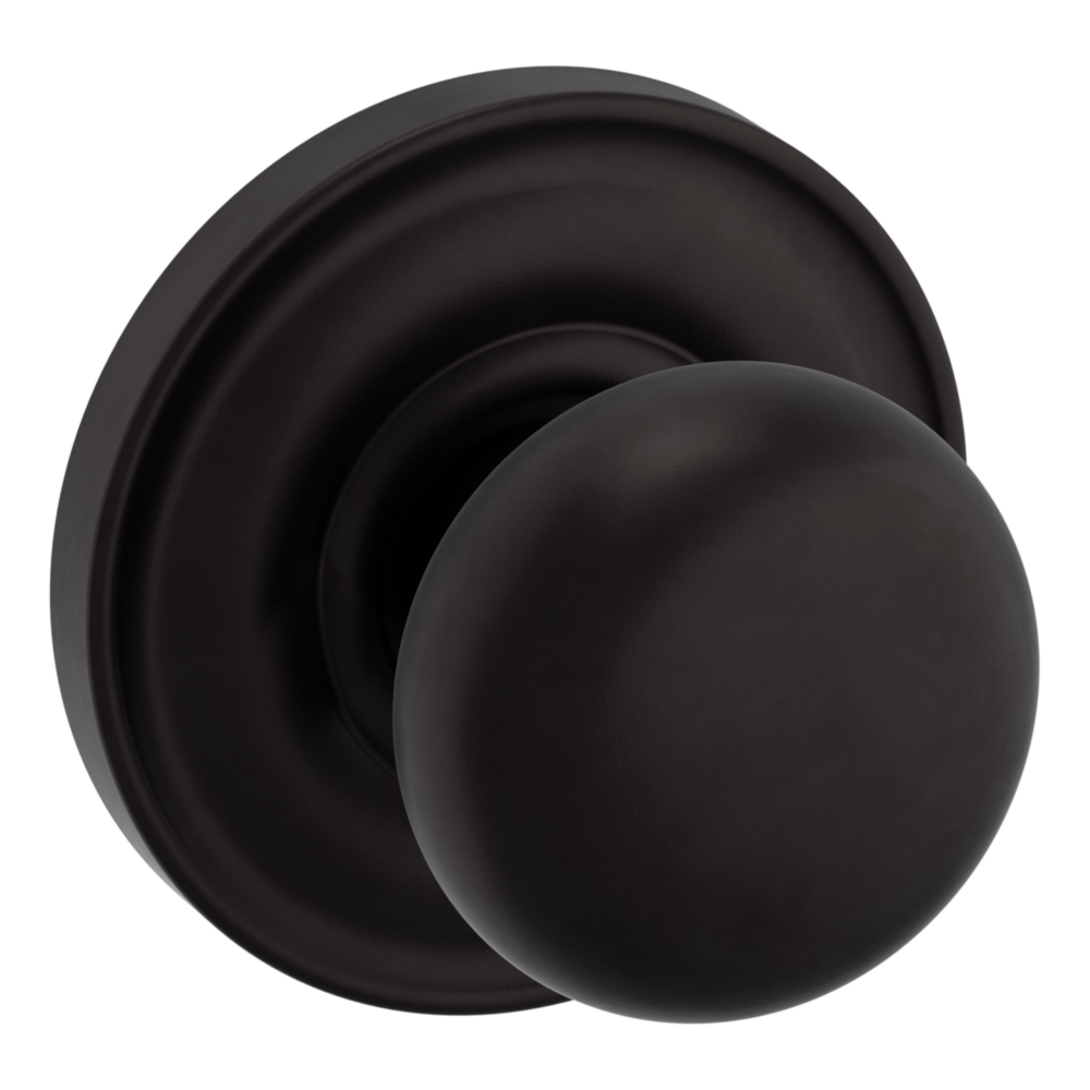Baldwin 5030 Traditional Round Knob Set with 5048 Rose Oil-Rubbed Bronze / Full Dummy / Reversible