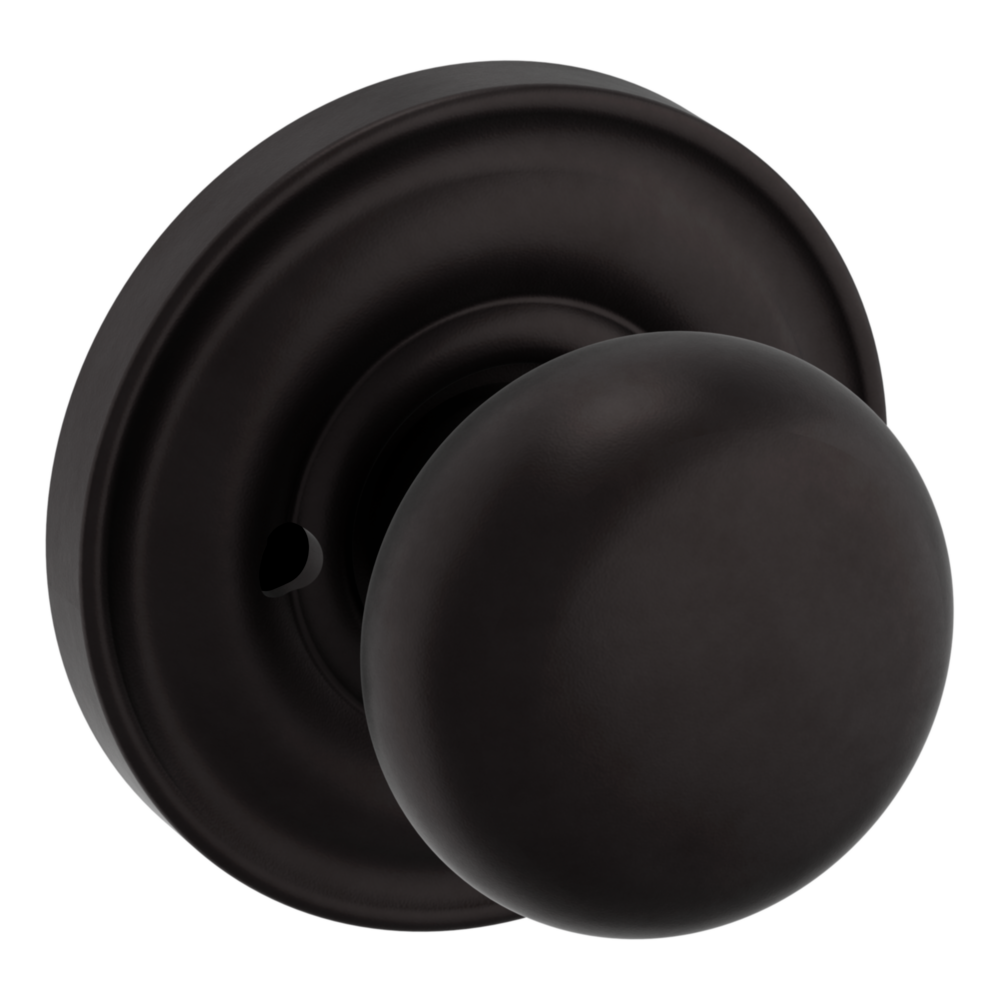 Baldwin 5030 Traditional Round Knob Set with 5048 Rose Oil-Rubbed Bronze / Privacy / Reversible