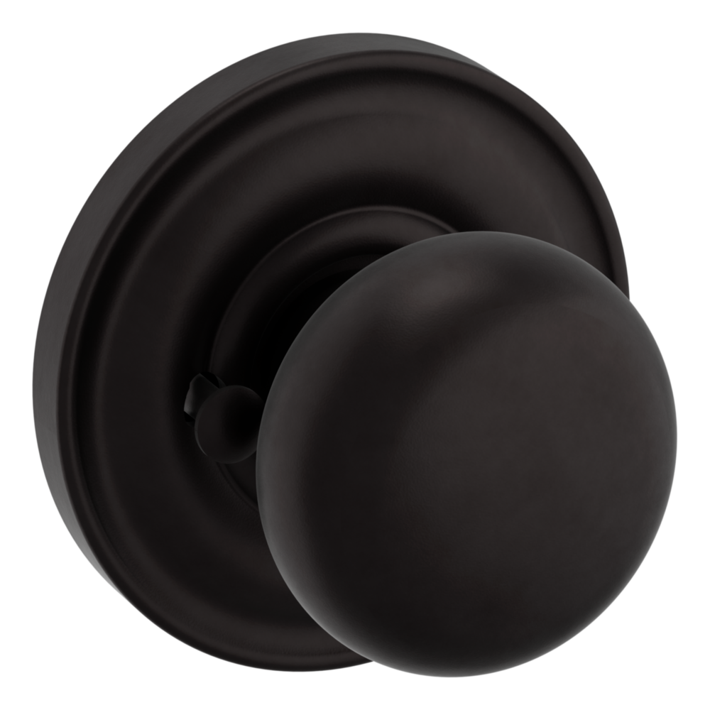 Baldwin 5030 Traditional Round Knob Set with 5048 Rose Oil-Rubbed Bronze / Privacy / Reversible
