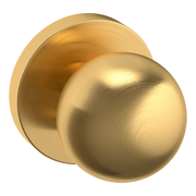 Baldwin 5041 Contemporary Round Knob Set with 5046 Rose Lifetime (PVD) Satin Brass / Full Dummy / Reversible