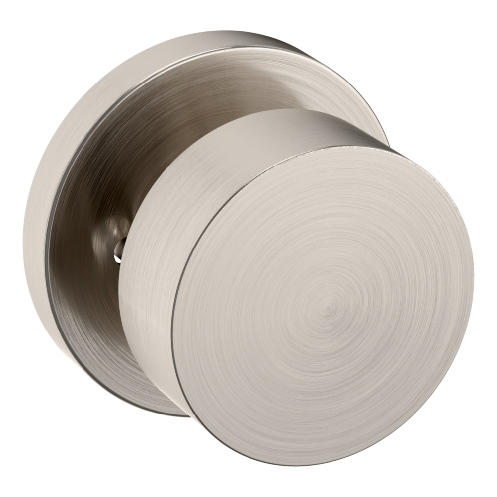 Baldwin 5055 Modern Round Knob Set with 5046 Rose Lifetime (PVD) Satin Nickel / Privacy / Reversible