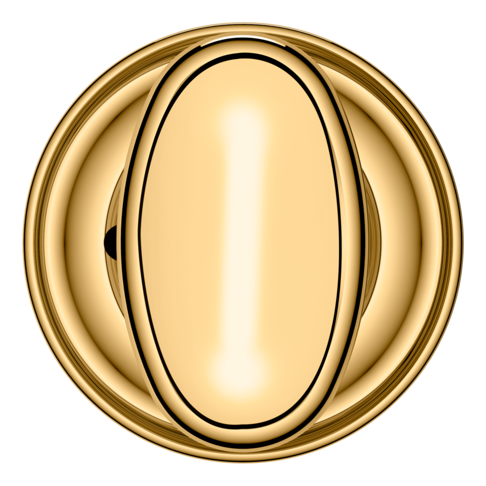Baldwin 5057 Traditional Oval Knob Set with 5048 Rose Lifetime (PVD) Polished Brass / Privacy / Reversible