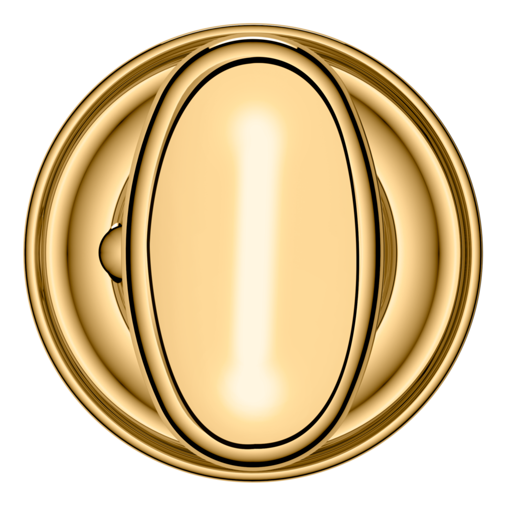 Baldwin 5057 Traditional Oval Knob Set with 5048 Rose Lifetime (PVD) Polished Brass / Privacy / Reversible