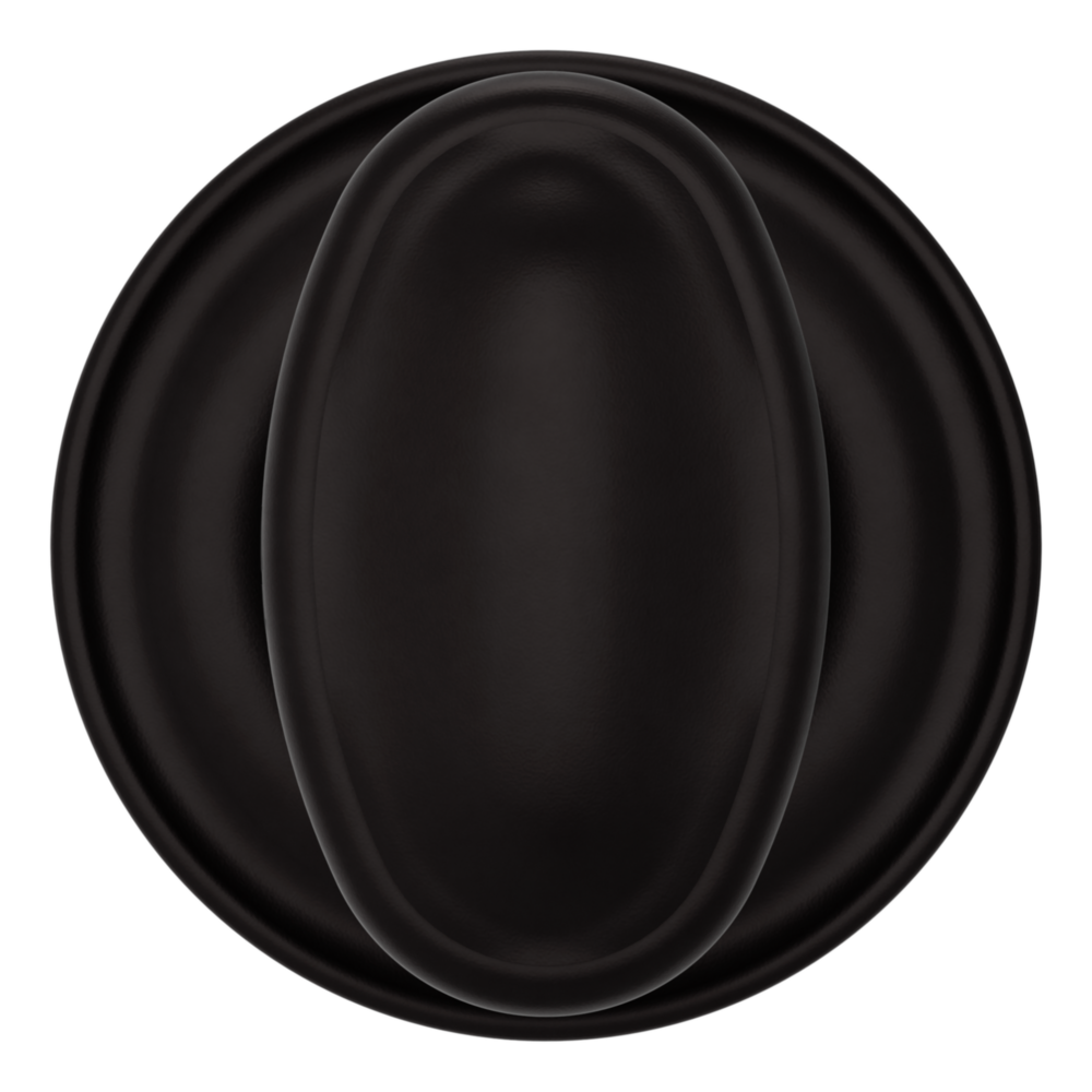 Baldwin 5057 Traditional Oval Knob Set with 5048 Rose Oil-Rubbed Bronze / Passage / Reversible
