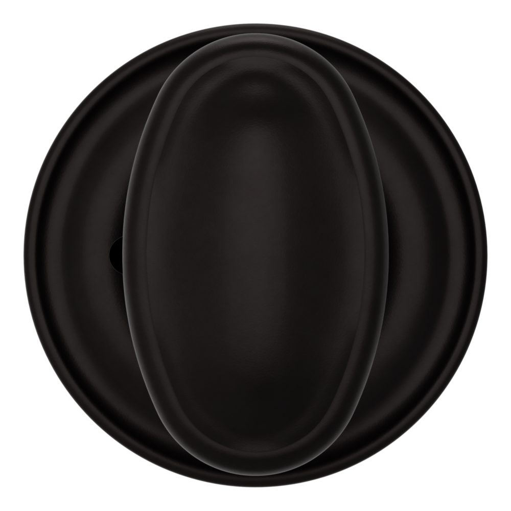 Baldwin 5057 Traditional Oval Knob Set with 5048 Rose Oil-Rubbed Bronze / Privacy / Reversible