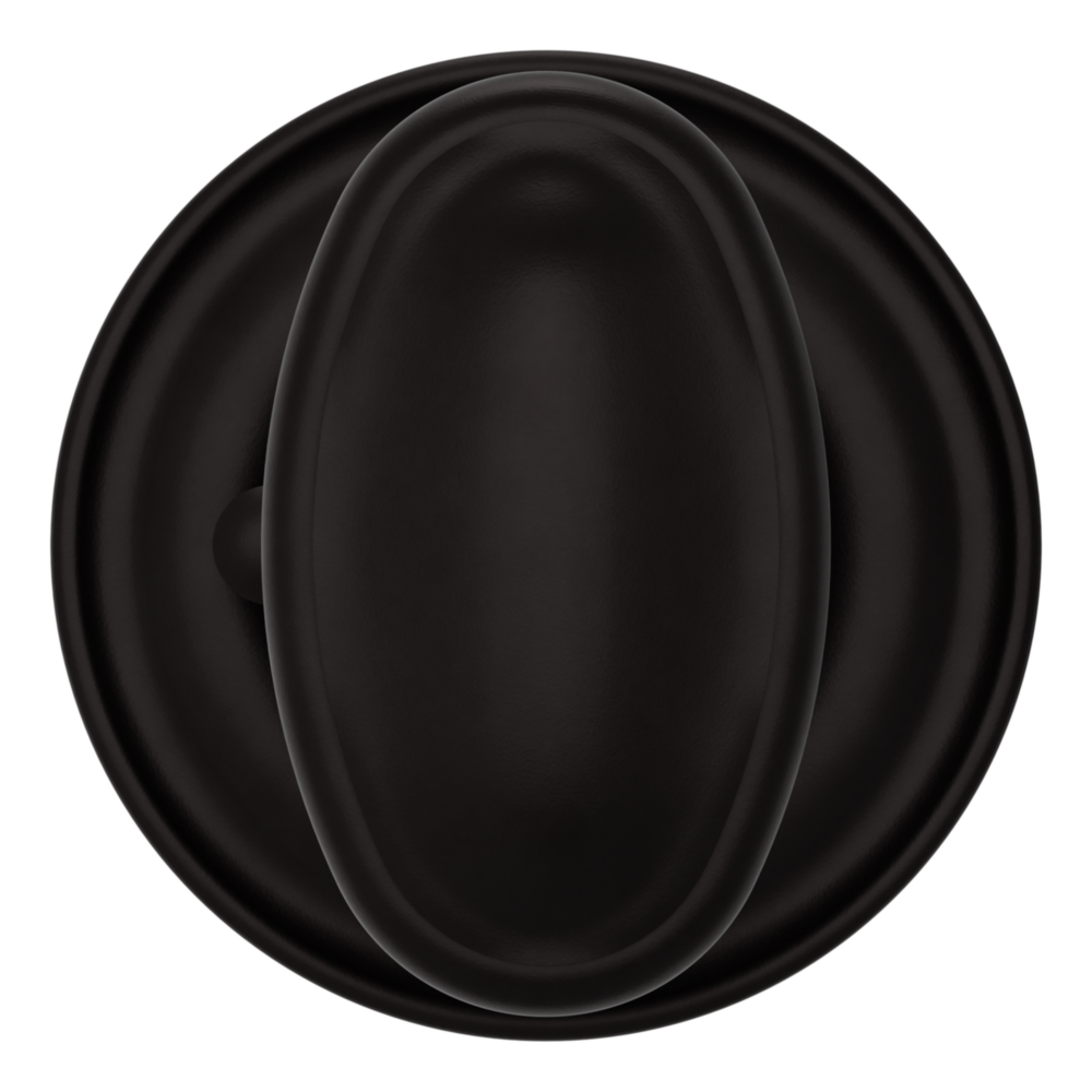 Baldwin 5057 Traditional Oval Knob Set with 5048 Rose Oil-Rubbed Bronze / Privacy / Reversible