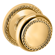 Baldwin 5064 Bristol Knob Set with 5004 Rose Lifetime (PVD) Polished Brass / Full Dummy / Reversible