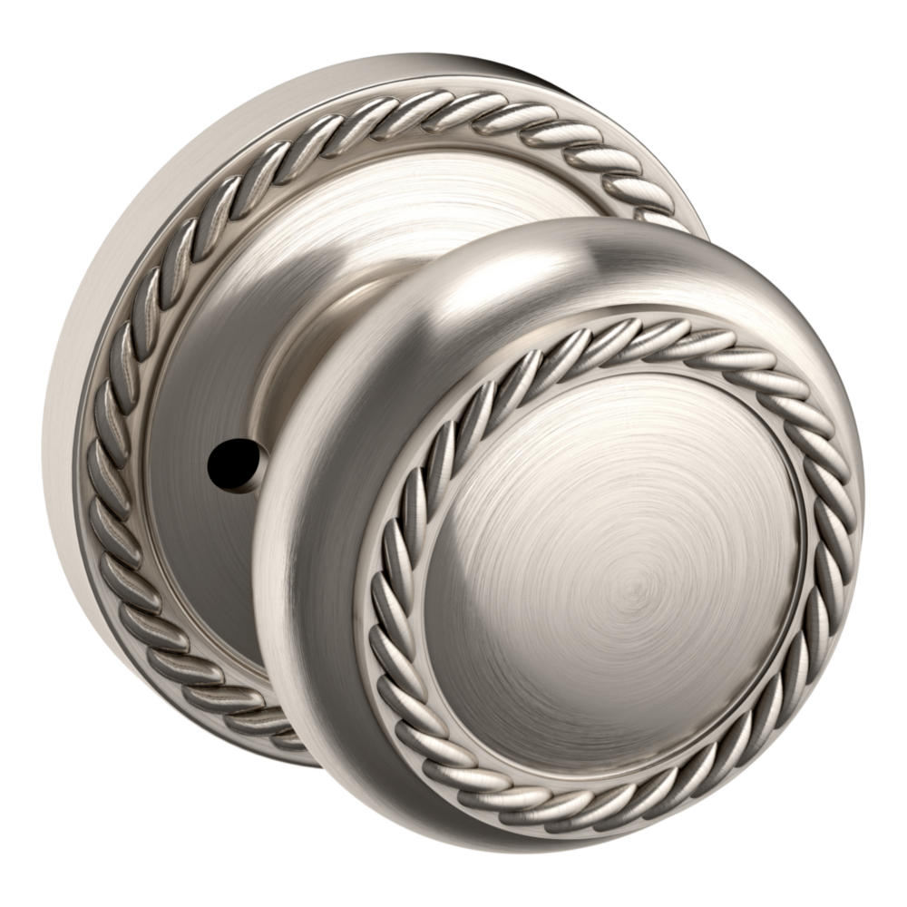 Baldwin 5064 Bristol Knob Set with 5004 Rose Lifetime (PVD) Satin Nickel / Privacy / Reversible