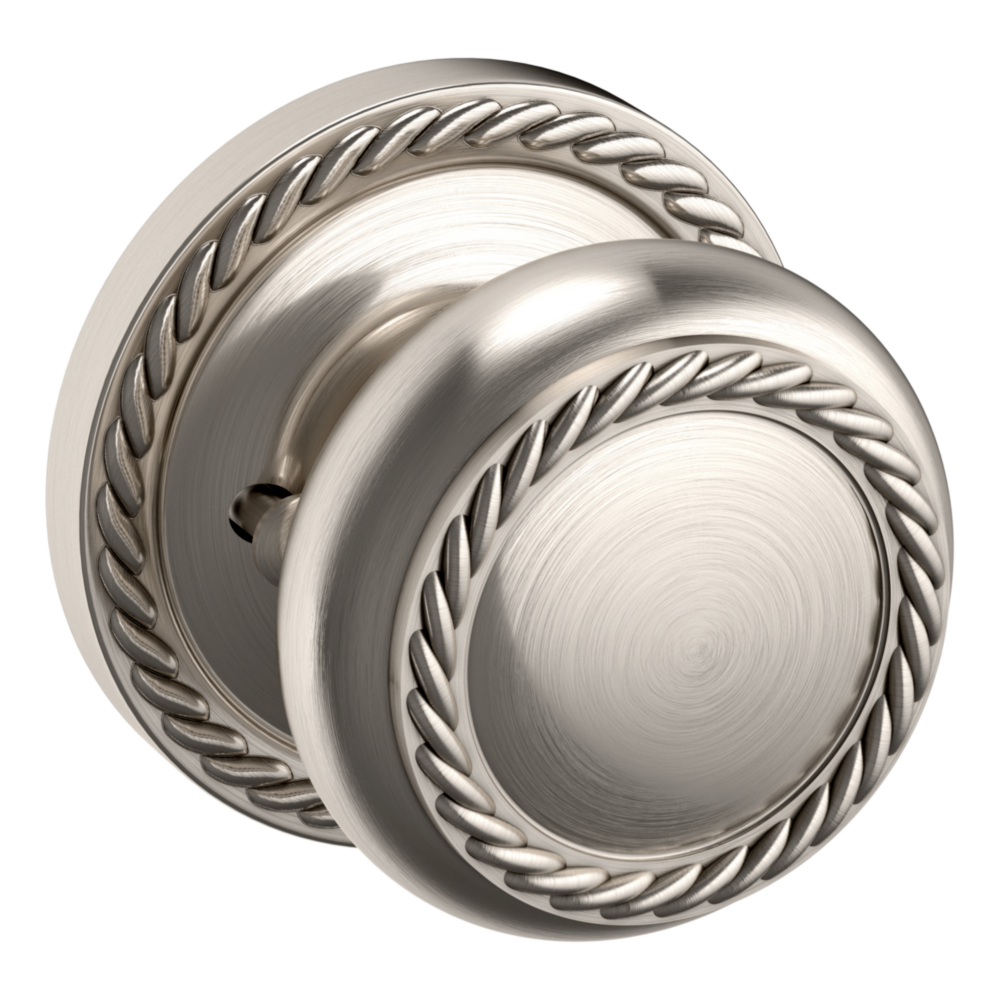 Baldwin 5064 Bristol Knob Set with 5004 Rose Lifetime (PVD) Satin Nickel / Privacy / Reversible