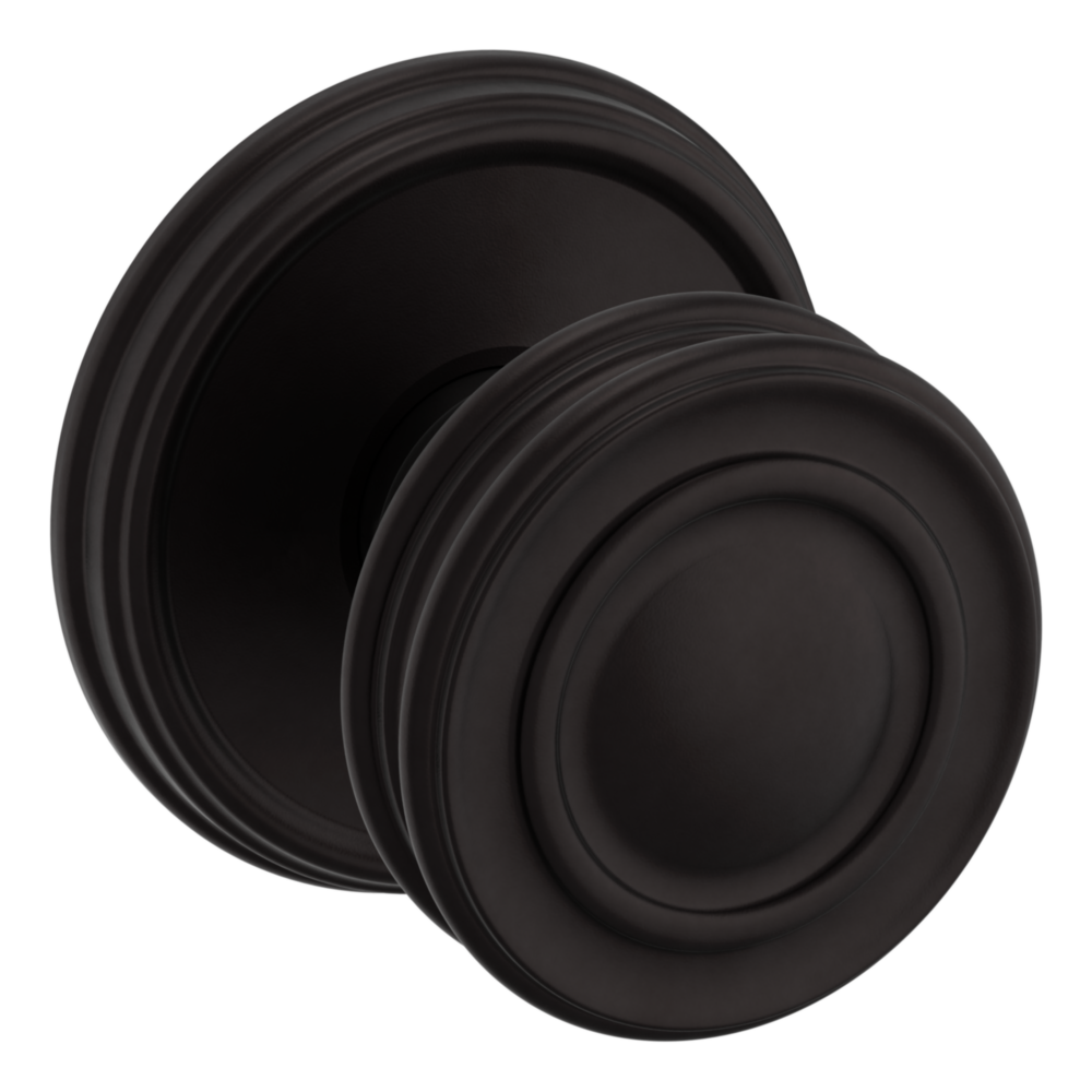 Baldwin 5066 Traditional Round Knob Set with 5078 Rose Oil-Rubbed Bronze / Full Dummy / Reversible