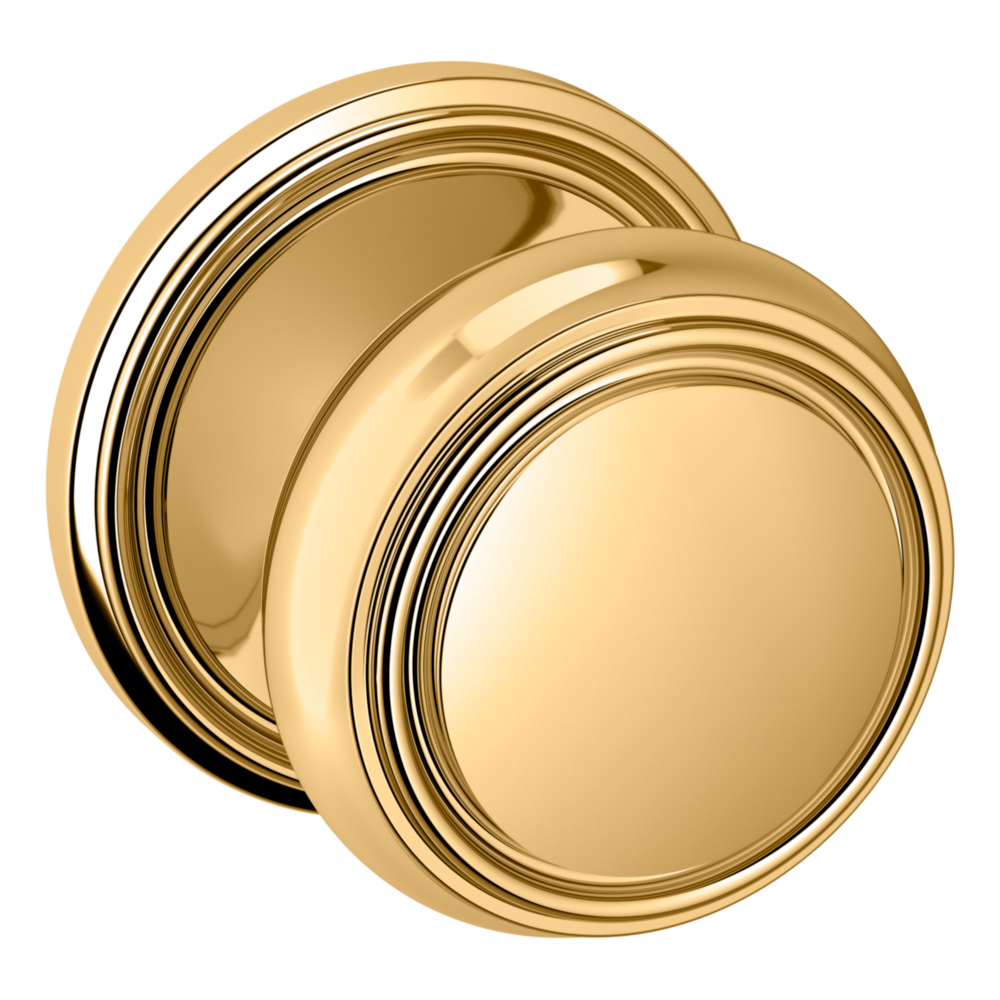 Baldwin 5068 Nashville Knob Set with 5070 Rose Non-Lacquered Brass / Passage / Reversible