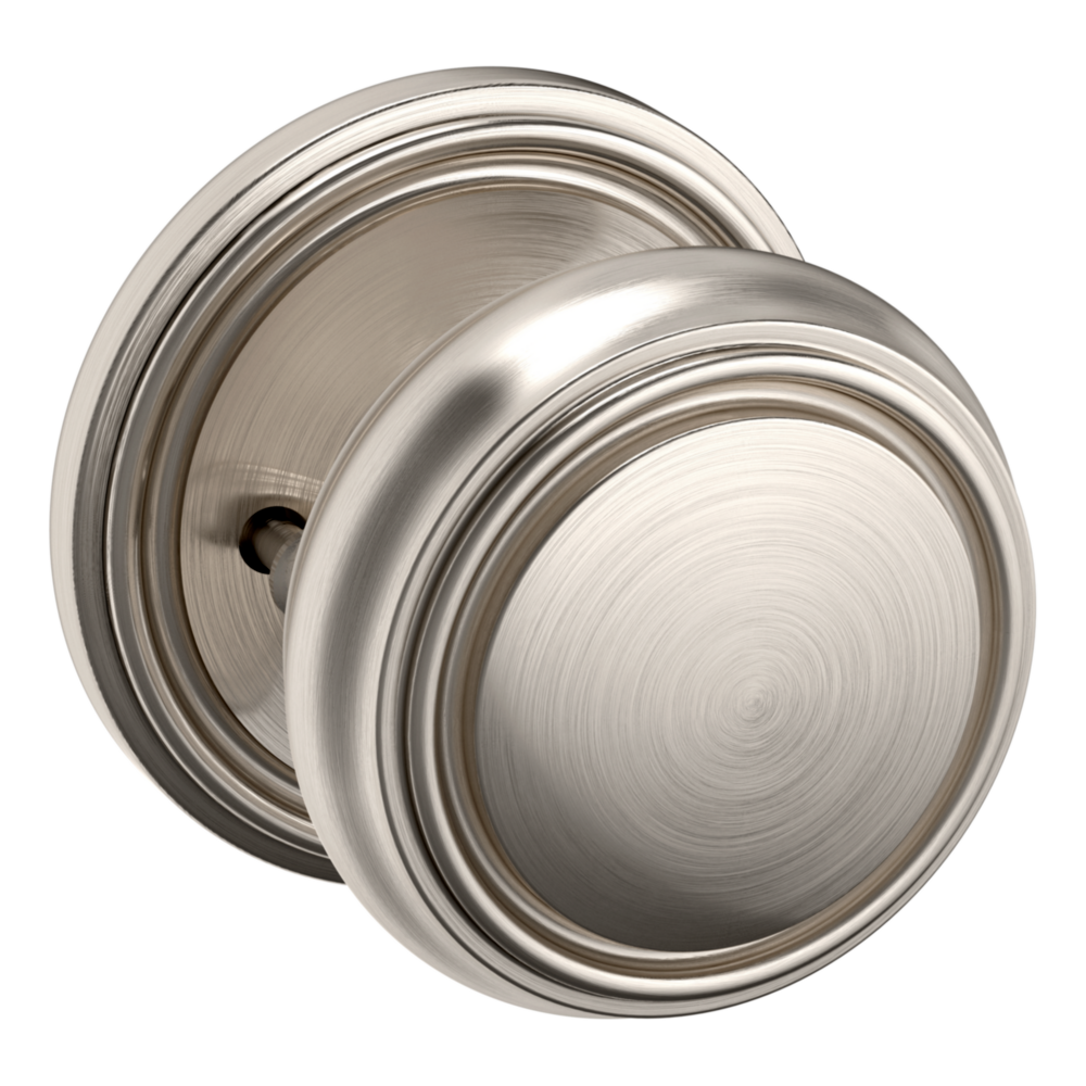Baldwin 5068 Nashville Knob Set with 5070 Rose Lifetime (PVD) Satin Nickel / Privacy / Reversible