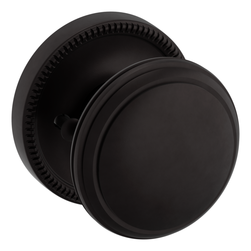 Baldwin 5069 Traditional Round Knob Set with 5076 Rose Oil-Rubbed Bronze / Privacy / Reversible