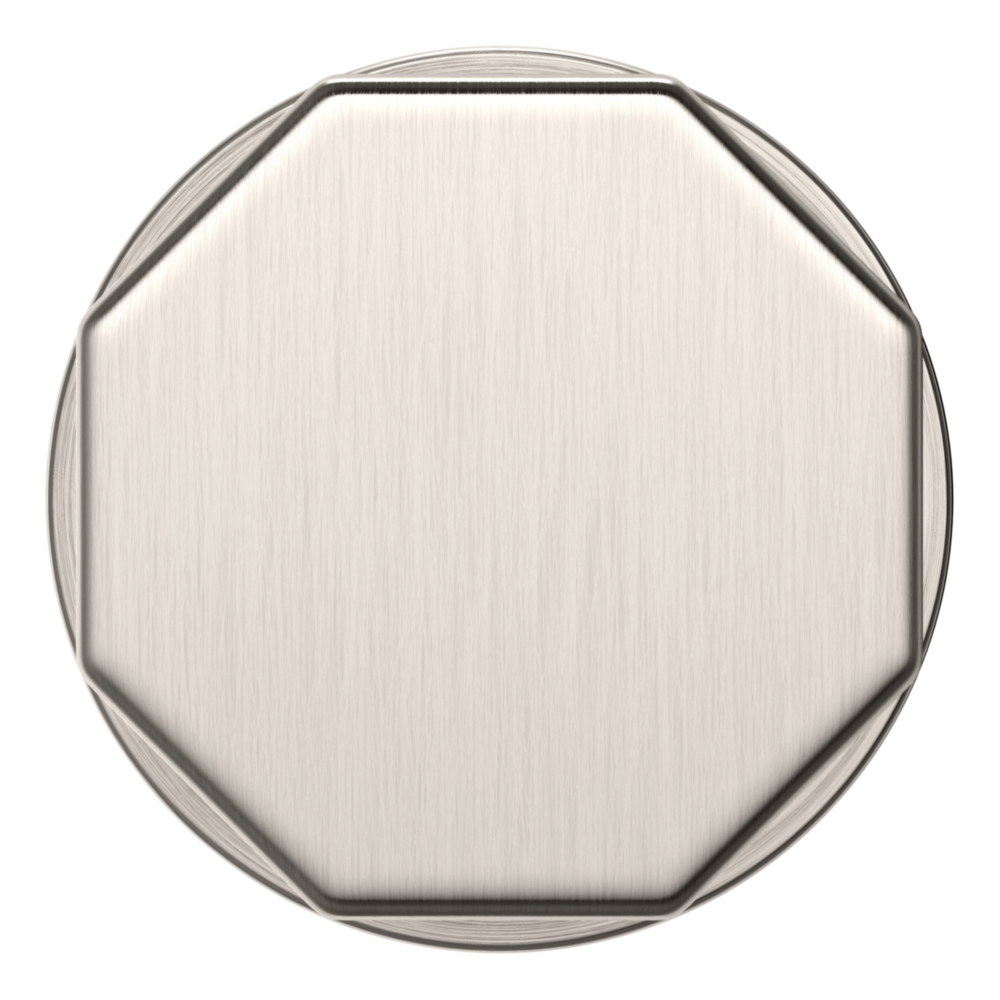 Baldwin 5073 Octagonal Knob Set with 5046 Rose Lifetime (PVD) Satin Nickel / Privacy / Reversible