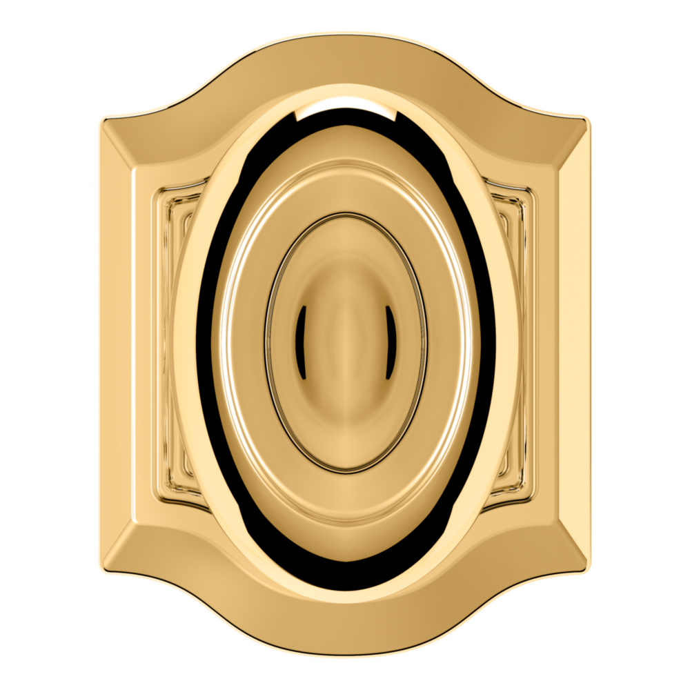 Baldwin 5077 Bethpage Knob Set with R027 Rose Non-Lacquered Brass / Privacy / Reversible