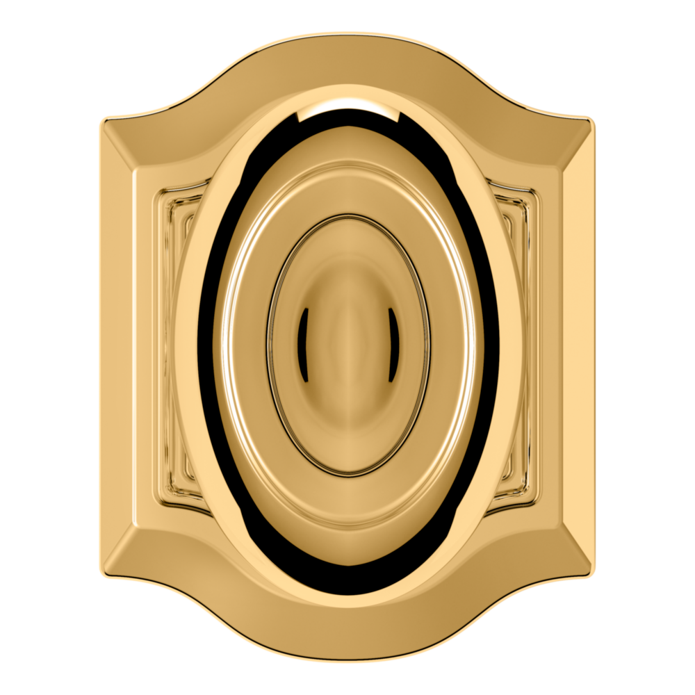 Baldwin 5077 Bethpage Knob Set with R027 Rose Non-Lacquered Brass / Privacy / Reversible