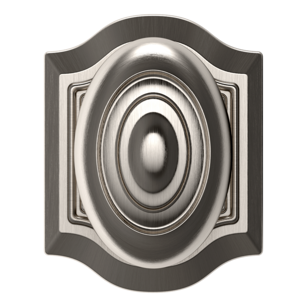 Baldwin 5077 Bethpage Knob Set with R027 Rose Lifetime (PVD) Satin Nickel / Privacy / Reversible