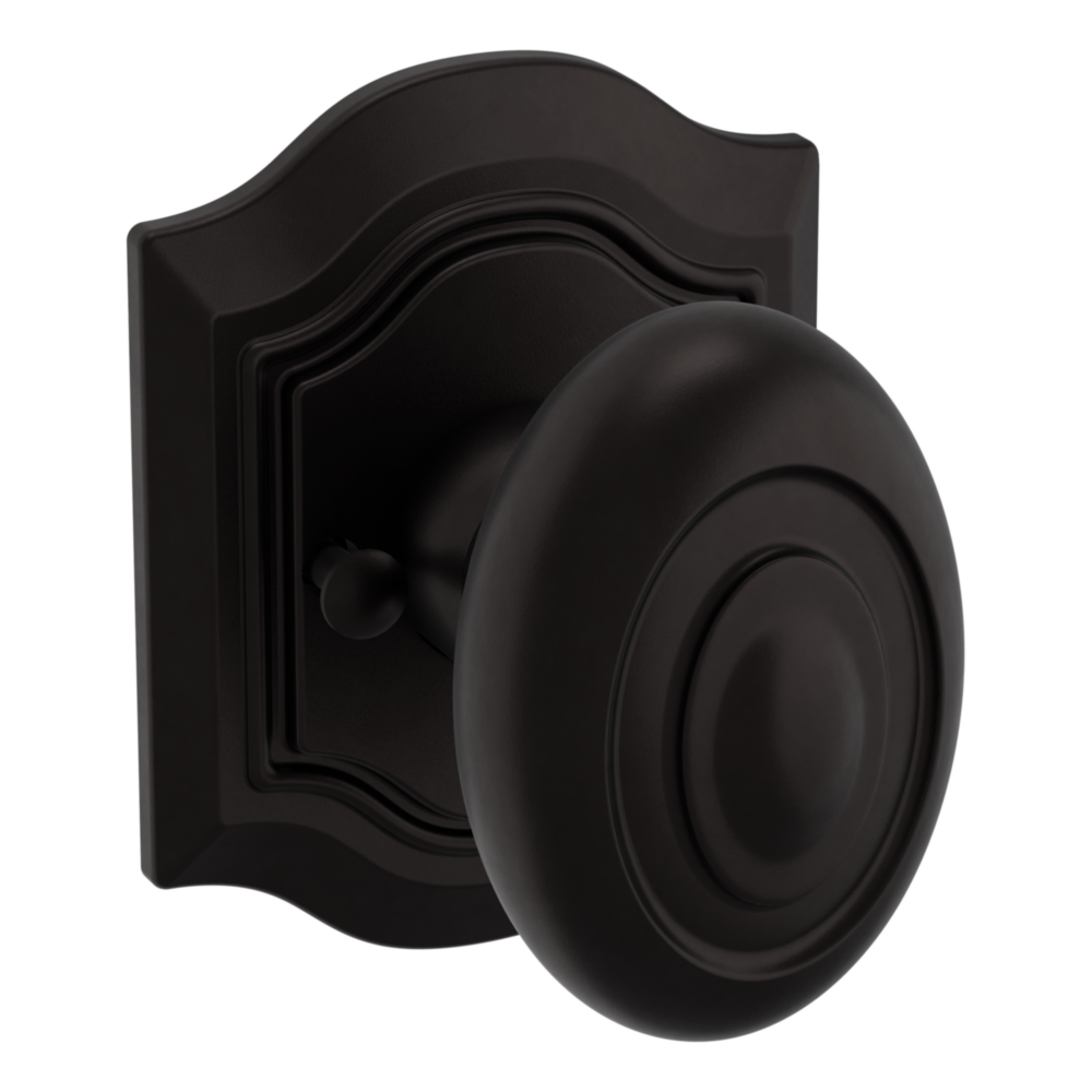 Baldwin 5077 Bethpage Knob Set with R027 Rose Oil-Rubbed Bronze / Privacy / Reversible