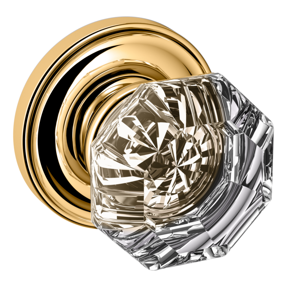 Baldwin 5080 Fillmore Knob Set with 5048 Rose Polished Brass / Full Dummy / Reversible