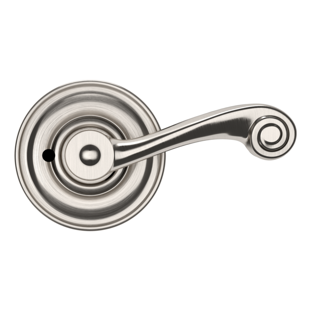 Baldwin 5103 Wave Lever Set with 5048 Rose Lifetime (PVD) Satin Nickel / Privacy / Reversible